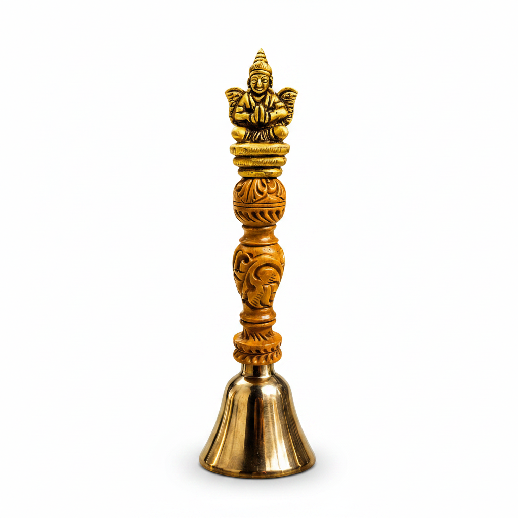 Bronze Kansa Garuda Bell - Ultra HD White Background