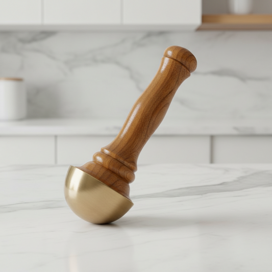 Bronze (Kansa) Foot Massager with Wooden Handle