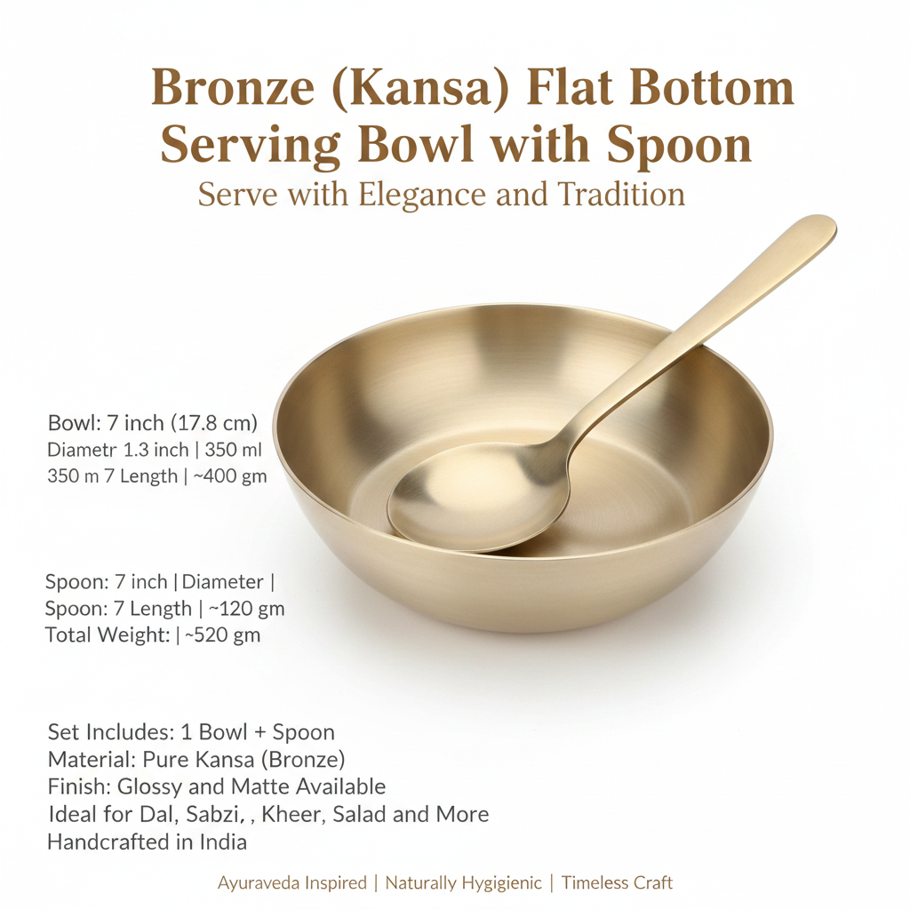Bronze Kansa Bowl & Spoon – Luxury Catalog Image