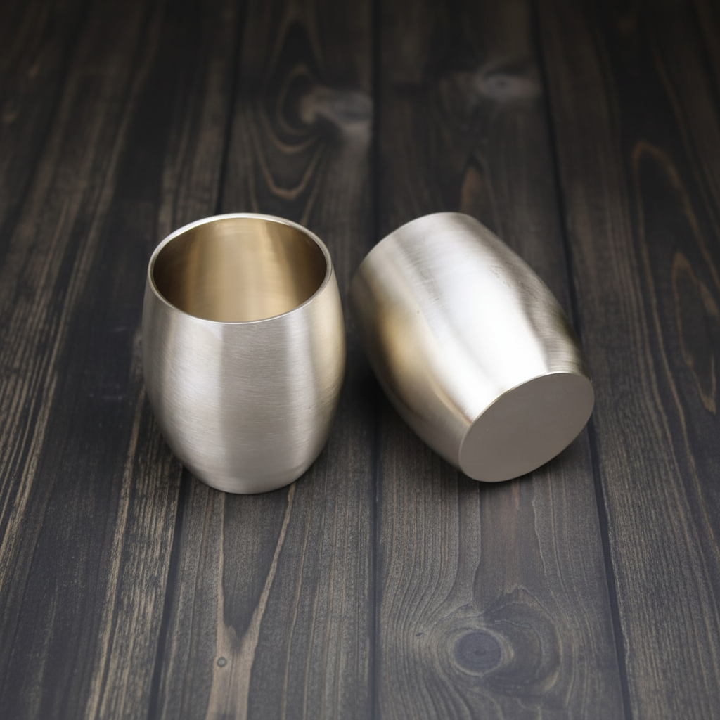 Bronze (Kansa) Dholak Glass | Handcrafted Drinking Glass | 250 ml
