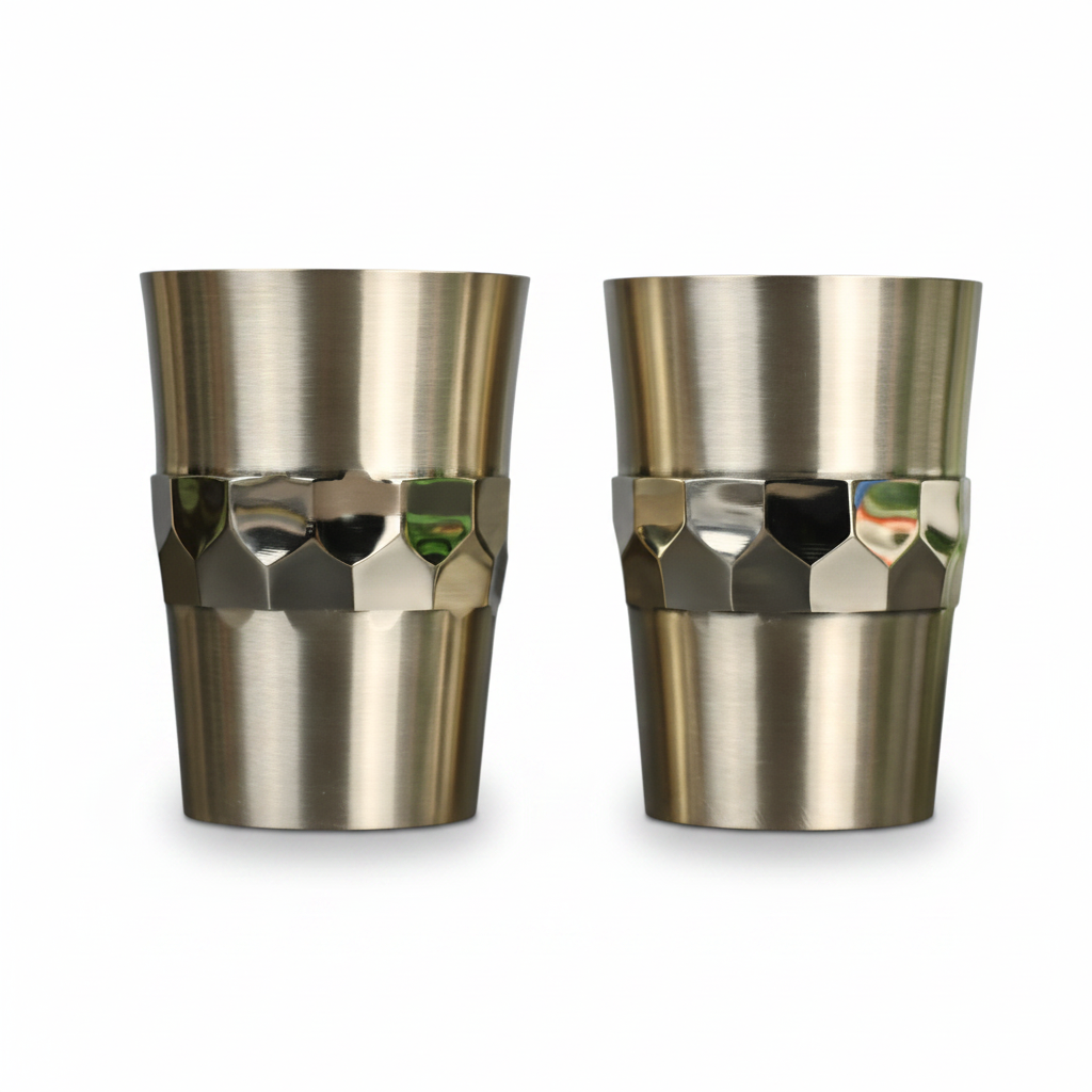 Bronze (Kansa) Hexa Glass | Hexagonal Band Design | Handcrafted Drinking Glass | 220 ml