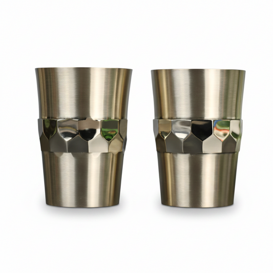 Bronze (Kansa) Hexa Glass | Hexagonal Band Design | Handcrafted Drinking Glass | 220 ml
