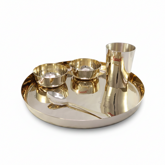 Bronze (Kansa) Meera Dinner Set – 5 Piece Handcrafted Thali Set