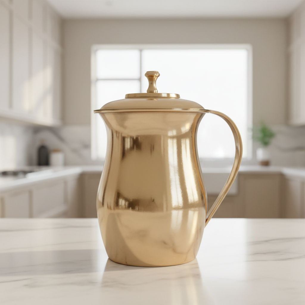 Bronze Kansa Water Jug with Lid | Ayurvedic Wellness Pitcher – Janak Bronze
