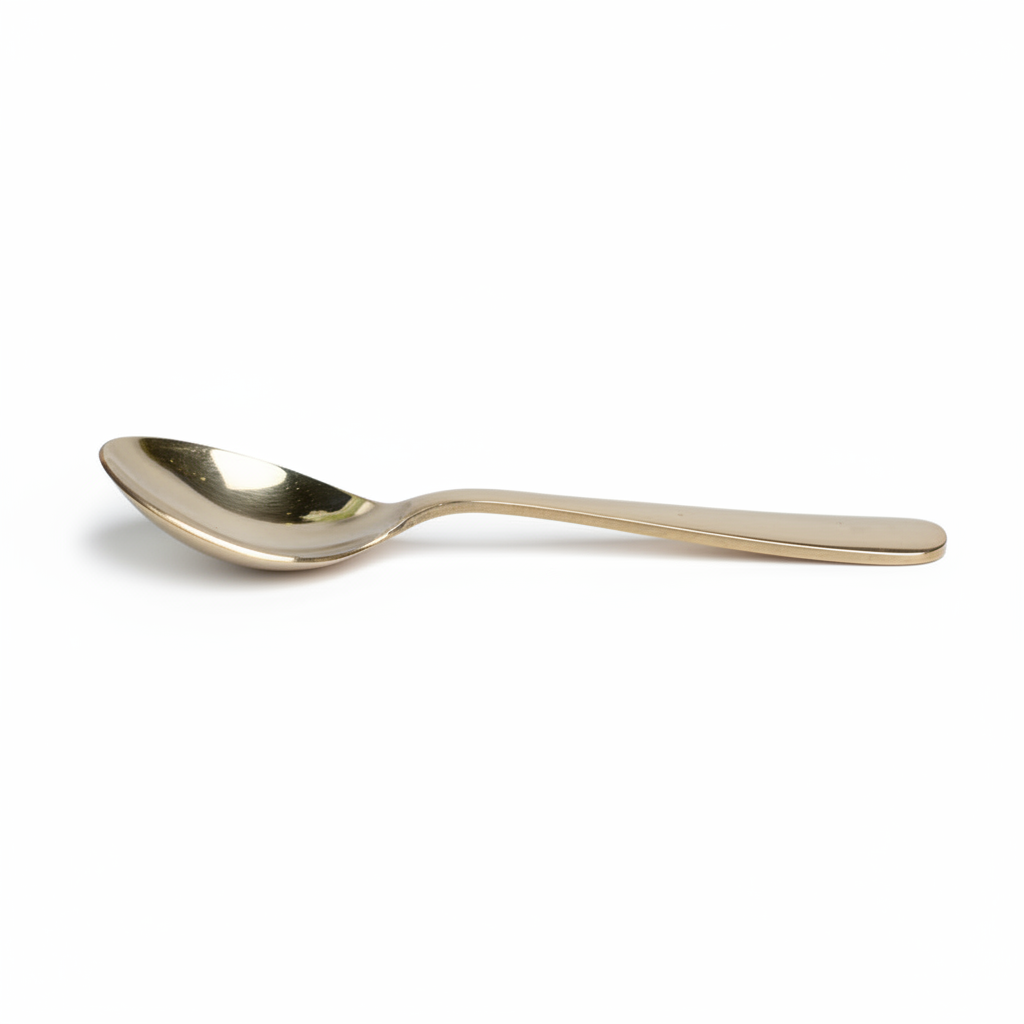 Kansa Bronze Pan Baby Spoon - White Background Cutout