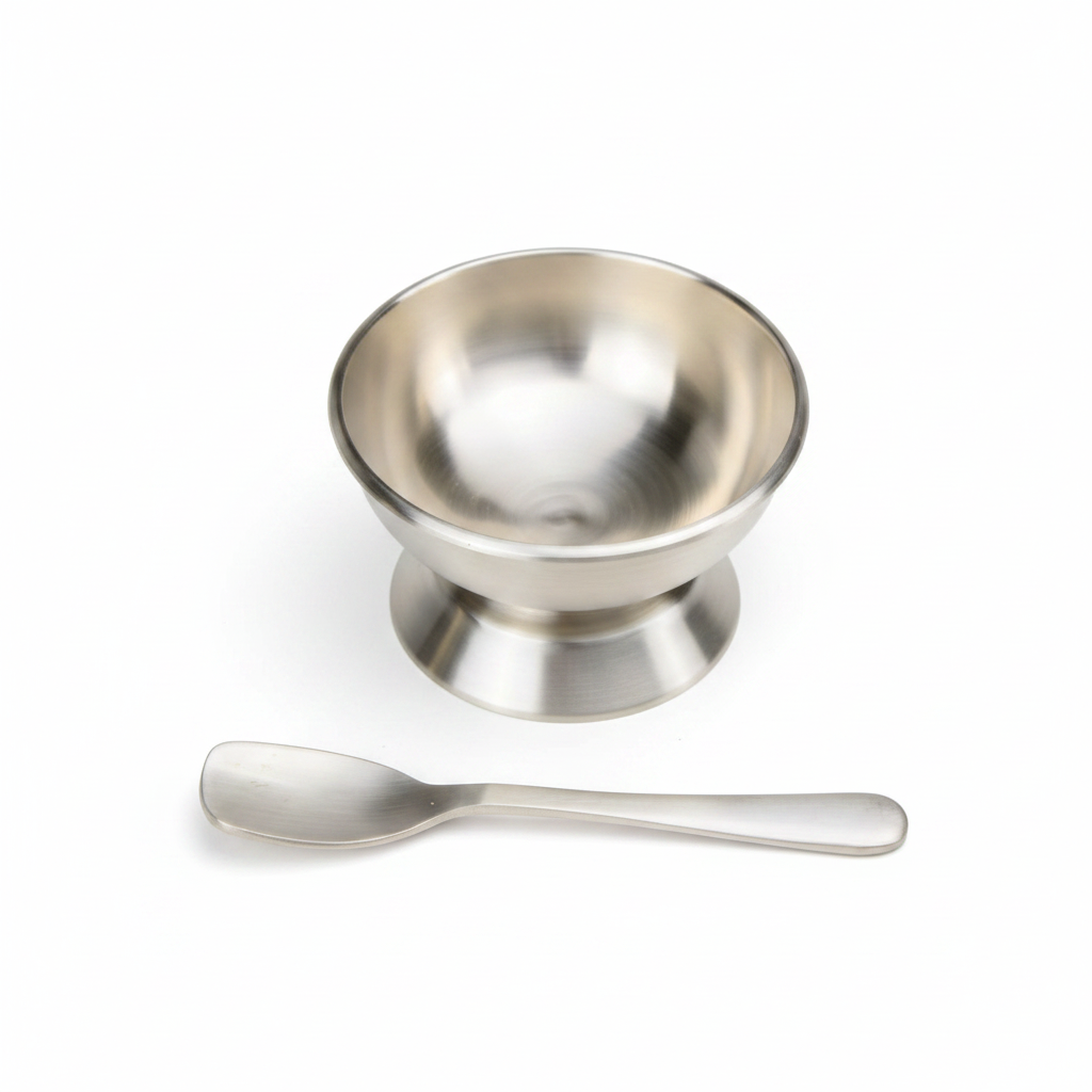Kansa Flora Ice-Cream Cup with Spoon – Premium Studio